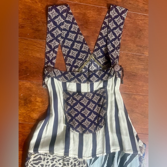 SACRED THREADS ANIMAL PRINT PATCHWORK OVERALL JUMPER WOMENS SIZE L/XL~NWOT - Picture 3 of 12